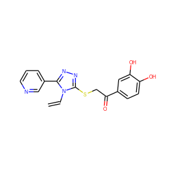 C=Cn1c(SCC(=O)c2ccc(O)c(O)c2)nnc1-c1cccnc1 ZINC000043121253