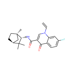 C=Cn1cc(C(=O)N[C@@H]2C(C)(C)[C@H]3CC[C@]2(C)C3)c(=O)c2ccc(F)cc21 ZINC000095579956