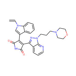 C=Cn1cc(C2=C(c3nn(CCCN4CCOCC4)c4ncccc34)C(=O)NC2=O)c2ccccc21 ZINC000103233895