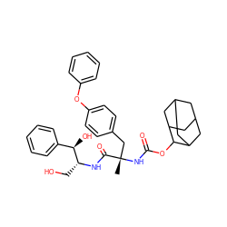 C[C@@](Cc1ccc(Oc2ccccc2)cc1)(NC(=O)OC1C2CC3CC(C2)CC1C3)C(=O)N[C@H](CO)[C@H](O)c1ccccc1 ZINC000026160982