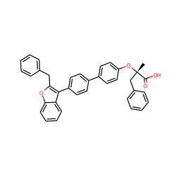 C[C@@](Cc1ccccc1)(Oc1ccc(-c2ccc(-c3c(Cc4ccccc4)oc4ccccc34)cc2)cc1)C(=O)O ZINC000028756563