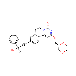 C[C@@](O)(C#Cc1ccc2c(c1)CCn1c-2cc(OC[C@@H]2COCCO2)nc1=O)c1ccccc1 ZINC000142908404