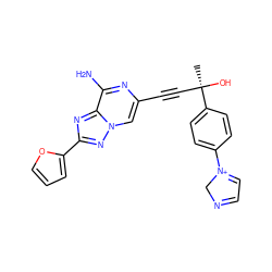 C[C@@](O)(C#Cc1cn2nc(-c3ccco3)nc2c(N)n1)c1ccc([N+]2=CC=NC2)cc1 ZINC000028350696