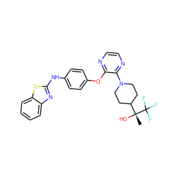 C[C@@](O)(C1CCN(c2nccnc2Oc2ccc(Nc3nc4ccccc4s3)cc2)CC1)C(F)(F)F ZINC000095561898