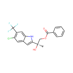 C[C@@](O)(COC(=O)c1ccccc1)c1cc2cc(Cl)c(C(F)(F)F)cc2[nH]1 ZINC000034801508