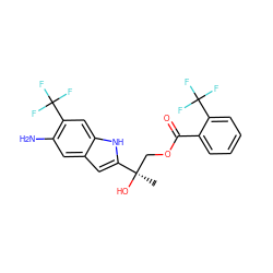 C[C@@](O)(COC(=O)c1ccccc1C(F)(F)F)c1cc2cc(N)c(C(F)(F)F)cc2[nH]1 ZINC000034801536