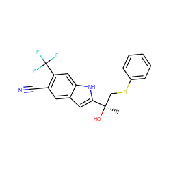 C[C@@](O)(CSc1ccccc1)c1cc2cc(C#N)c(C(F)(F)F)cc2[nH]1 ZINC000034801490