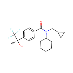 C[C@@](O)(c1ccc(C(=O)N(CC2CC2)C2CCCCC2)cc1)C(F)(F)F ZINC000034853886