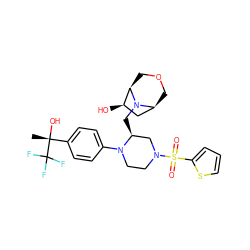 C[C@@](O)(c1ccc(N2CCN(S(=O)(=O)c3cccs3)C[C@@H]2CN2[C@H]3COC[C@@H]2[C@H](O)C3)cc1)C(F)(F)F ZINC000103261625
