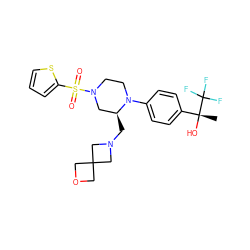 C[C@@](O)(c1ccc(N2CCN(S(=O)(=O)c3cccs3)C[C@@H]2CN2CC3(COC3)C2)cc1)C(F)(F)F ZINC000103261606