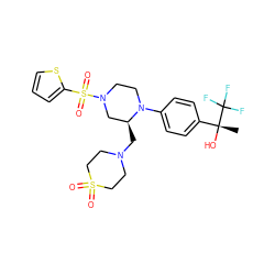 C[C@@](O)(c1ccc(N2CCN(S(=O)(=O)c3cccs3)C[C@@H]2CN2CCS(=O)(=O)CC2)cc1)C(F)(F)F ZINC000103261597