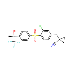 C[C@@](O)(c1ccc(S(=O)(=O)c2ccc(CC3(C#N)CC3)cc2Cl)cc1)C(F)(F)F ZINC000064560732