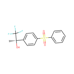 C[C@@](O)(c1ccc(S(=O)(=O)c2ccccc2)cc1)C(F)(F)F ZINC000064549454