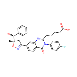 C[C@@]1([C@@H](O)c2ccccc2)CC(c2ccc3c(=O)n(-c4ccc(F)cc4)c(CCCCC(=O)O)nc3c2)=NO1 ZINC000103256642