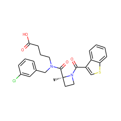 C[C@@]1(C(=O)N(CCCC(=O)O)Cc2cccc(Cl)c2)CCN1C(=O)c1csc2ccccc12 ZINC000147394221