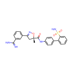 C[C@@]1(C(=O)Nc2ccc(-c3ccccc3S(N)(=O)=O)cc2)CC(c2cccc(C(=N)N)c2)=NO1 ZINC000013799335