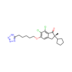 C[C@@]1(C2CCCC2)Cc2cc(OCCCCCc3nnn[nH]3)c(Cl)c(Cl)c2C1=O ZINC000028344178