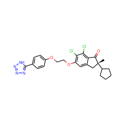 C[C@@]1(C2CCCC2)Cc2cc(OCCOc3ccc(-c4nnn[nH]4)cc3)c(Cl)c(Cl)c2C1=O ZINC000028130242