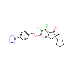 C[C@@]1(C2CCCC2)Cc2cc(OCc3ccc(-c4nnn[nH]4)cc3)c(Cl)c(Cl)c2C1=O ZINC000028333937