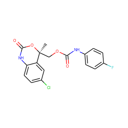 C[C@@]1(COC(=O)Nc2ccc(F)cc2)OC(=O)Nc2ccc(Cl)cc21 ZINC000045255187