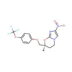 C[C@@]1(COc2ccc(OC(F)(F)F)cc2)CCn2cc([N+](=O)[O-])nc2O1 ZINC000115603051