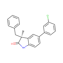 C[C@@]1(Cc2ccccc2)C(=O)Nc2ccc(-c3cccc(Cl)c3)cc21 ZINC000013860664