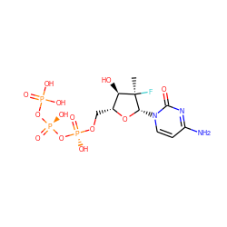 C[C@@]1(F)[C@H](O)[C@@H](CO[P@@](=O)(O)O[P@@](=O)(O)OP(=O)(O)O)O[C@H]1n1ccc(N)nc1=O ZINC000040753268