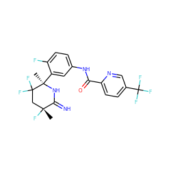 C[C@@]1(F)CC(F)(F)[C@@](C)(c2cc(NC(=O)c3ccc(C(F)(F)F)cn3)ccc2F)NC1=N ZINC001772628649