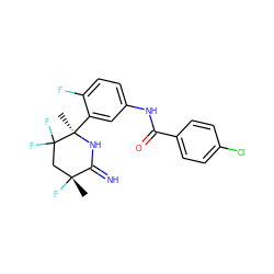 C[C@@]1(F)CC(F)(F)[C@@](C)(c2cc(NC(=O)c3ccc(Cl)cc3)ccc2F)NC1=N ZINC001772602861