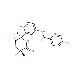 C[C@@]1(F)CC(F)(F)[C@@](C)(c2cc(NC(=O)c3ccc(F)cn3)ccc2F)NC1=N ZINC001772589441