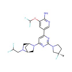 C[C@@]1(F)CCN(c2nc(-c3cnc(N)c(OC(F)F)c3)cc(N3C[C@@H]4C[C@H]3CN4CC(F)F)n2)C1 ZINC000653678253