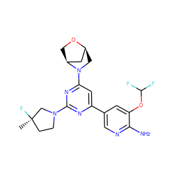 C[C@@]1(F)CCN(c2nc(-c3cnc(N)c(OC(F)F)c3)cc(N3C[C@H]4C[C@@H]3CO4)n2)C1 ZINC000653665378