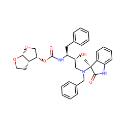 C[C@@]1(N(Cc2ccccc2)C[C@@H](O)[C@H](Cc2ccccc2)NC(=O)O[C@H]2CO[C@H]3OCC[C@@H]23)C(=O)Nc2ccccc21 ZINC000014946410