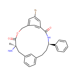 C[C@@]1(N)Cc2cccc(c2)CC[C@H](c2ccccc2)NC(=O)c2cc(Br)cc(c2)COC1=O ZINC000028950041