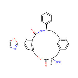 C[C@@]1(N)Cc2cccc(c2)CC[C@H](c2ccccc2)NC(=O)c2cc(cc(-c3ncco3)c2)COC1=O ZINC000028950043