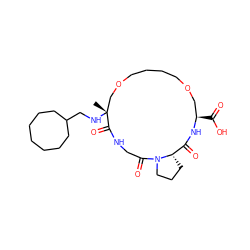 C[C@@]1(NCC2CCCCCCC2)COCCCCOC[C@@H](C(=O)O)NC(=O)[C@@H]2CCCN2C(=O)CNC1=O ZINC001772581589