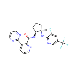 C[C@@]1(Nc2ncc(C(F)(F)F)cc2F)CCC[C@@H]1NC(=O)c1ncccc1-c1ncccn1 ZINC001772613667