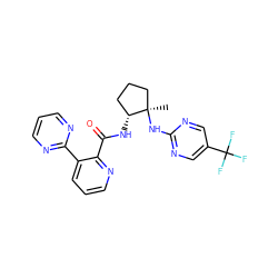 C[C@@]1(Nc2ncc(C(F)(F)F)cn2)CCC[C@H]1NC(=O)c1ncccc1-c1ncccn1 ZINC001772590140