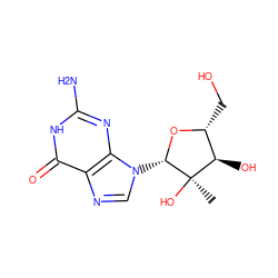 C[C@@]1(O)[C@H](O)[C@@H](CO)O[C@H]1n1cnc2c(=O)[nH]c(N)nc21 ZINC000013560595