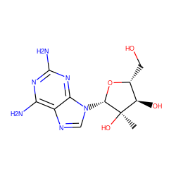 C[C@@]1(O)[C@H](O)[C@@H](CO)O[C@H]1n1cnc2c(N)nc(N)nc21 ZINC000013560602