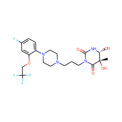 C[C@@]1(O)C(=O)N(CCCN2CCN(c3ccc(F)cc3OCC(F)(F)F)CC2)C(=O)N[C@@H]1O ZINC000003827025