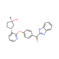 C[C@@]1(O)CC[C@@H](c2cccnc2Oc2ccc(C(=O)c3nc4ccccc4[nH]3)cc2)C1 ZINC000144077145