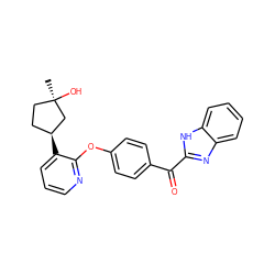 C[C@@]1(O)CC[C@H](c2cccnc2Oc2ccc(C(=O)c3nc4ccccc4[nH]3)cc2)C1 ZINC000139163360