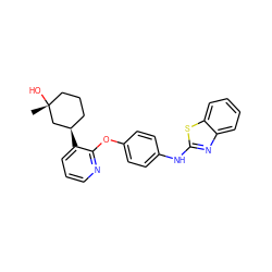 C[C@@]1(O)CCC[C@@H](c2cccnc2Oc2ccc(Nc3nc4ccccc4s3)cc2)C1 ZINC000139325326