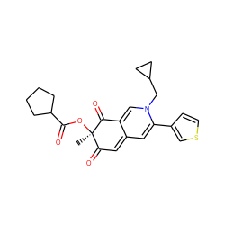 C[C@@]1(OC(=O)C2CCCC2)C(=O)C=C2C=C(c3ccsc3)N(CC3CC3)C=C2C1=O ZINC000013817222