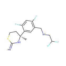 C[C@@]1(c2cc(CNCC(F)F)c(F)cc2F)CCSC(=N)N1 ZINC001772617670