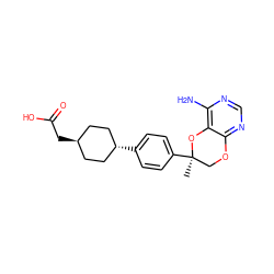 C[C@@]1(c2ccc([C@H]3CC[C@H](CC(=O)O)CC3)cc2)COc2ncnc(N)c2O1 ZINC000261155266