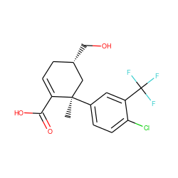 C[C@@]1(c2ccc(Cl)c(C(F)(F)F)c2)C[C@@H](CO)CC=C1C(=O)O ZINC000117086636