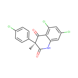 C[C@@]1(c2ccc(Cl)cc2)C(=O)Nc2cc(Cl)cc(Cl)c2C1=O ZINC000028978456