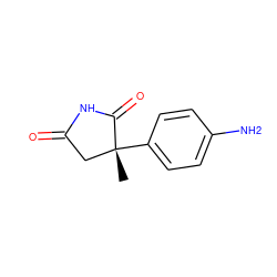 C[C@@]1(c2ccc(N)cc2)CC(=O)NC1=O ZINC000027559202